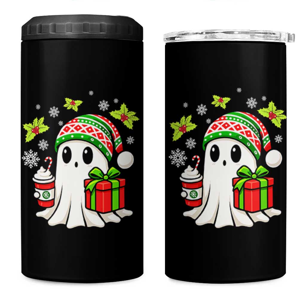 Ghost Santa Christmas 4 in 1 Can Cooler Tumbler Holiday Xmas Halloween - Wonder Print Shop