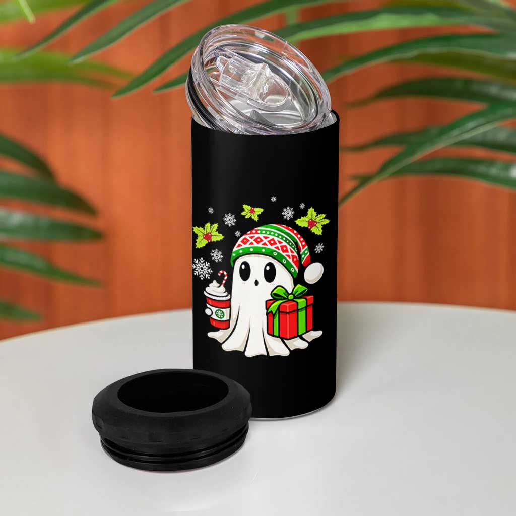 Ghost Santa Christmas 4 in 1 Can Cooler Tumbler Holiday Xmas Halloween - Wonder Print Shop