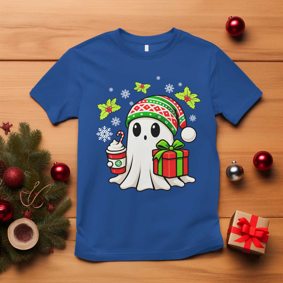 Ghost Santa Christmas T Shirt Holiday Xmas Halloween - Wonder Print Shop