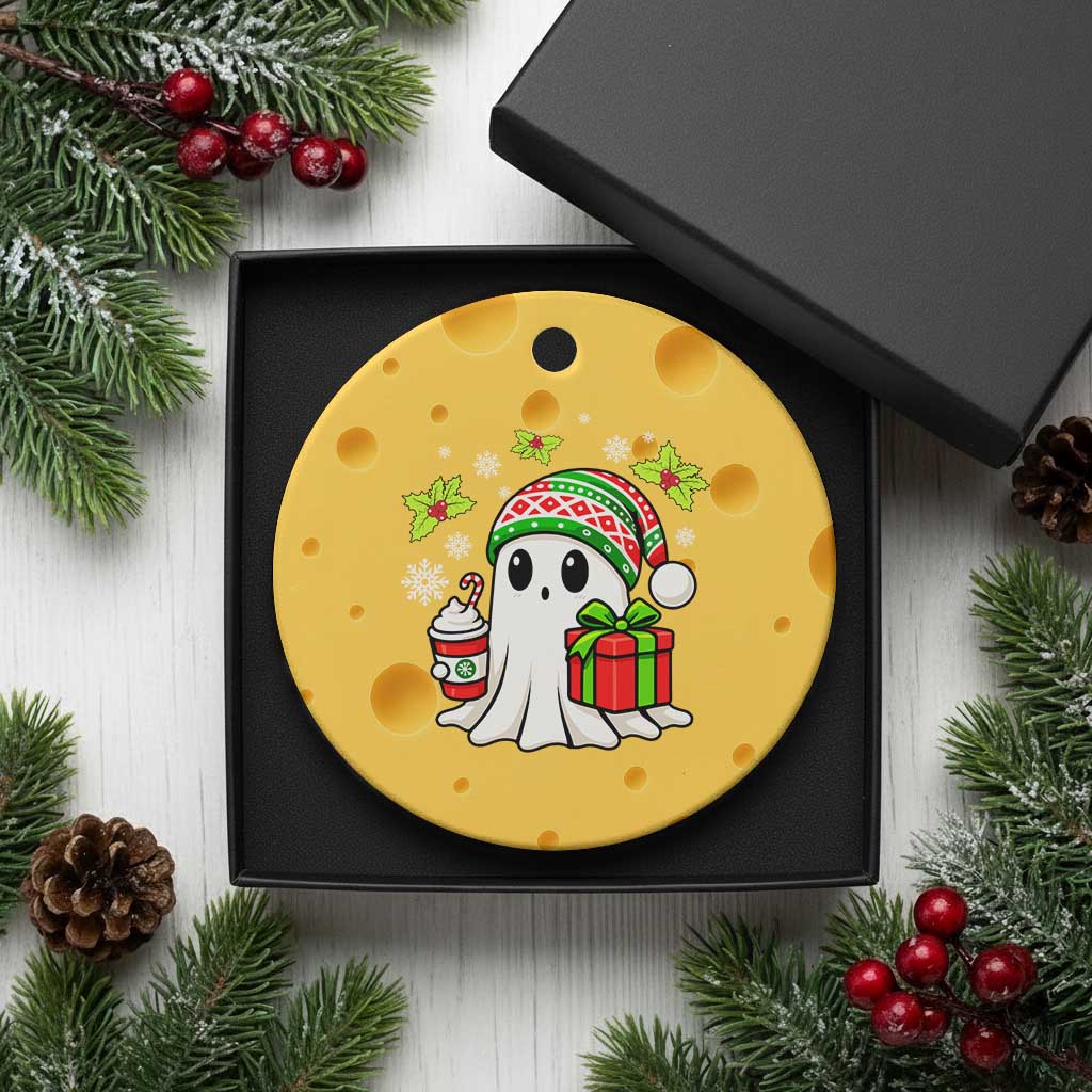 Ghost Santa Christmas Ceramic Ornament Holiday Xmas Halloween - Wonder Print Shop