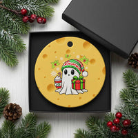Ghost Santa Christmas Ceramic Ornament Holiday Xmas Halloween - Wonder Print Shop