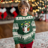 Ghost Santa Xmas Ugly Christmas Sweater Holiday Xmas Halloween - Wonder Print Shop