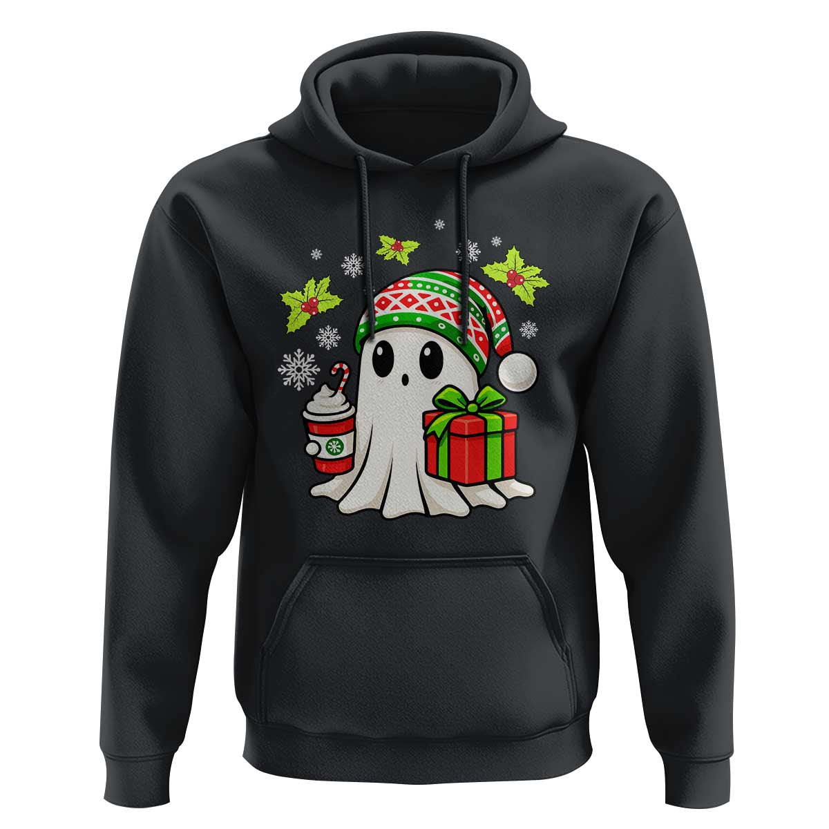 Ghost Santa Christmas Hoodie Holiday Xmas Halloween - Wonder Print Shop