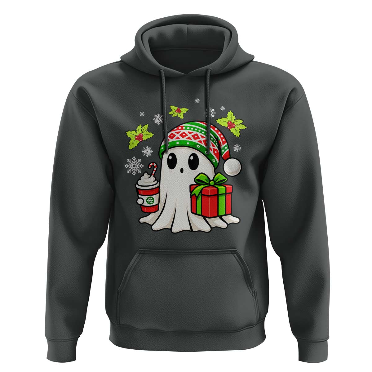 Ghost Santa Christmas Hoodie Holiday Xmas Halloween - Wonder Print Shop