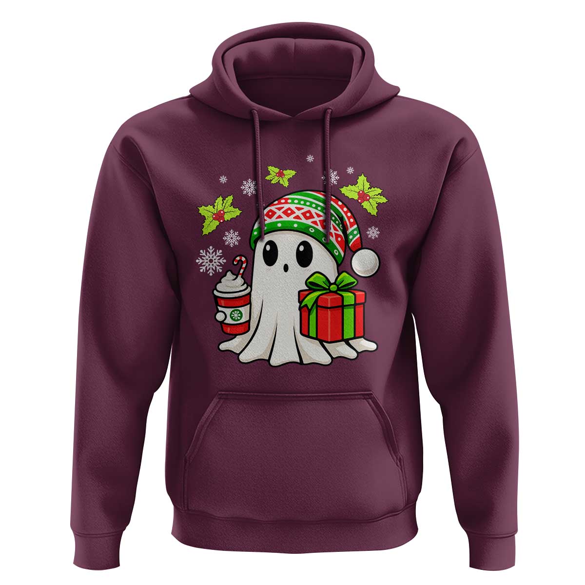 Ghost Santa Christmas Hoodie Holiday Xmas Halloween - Wonder Print Shop