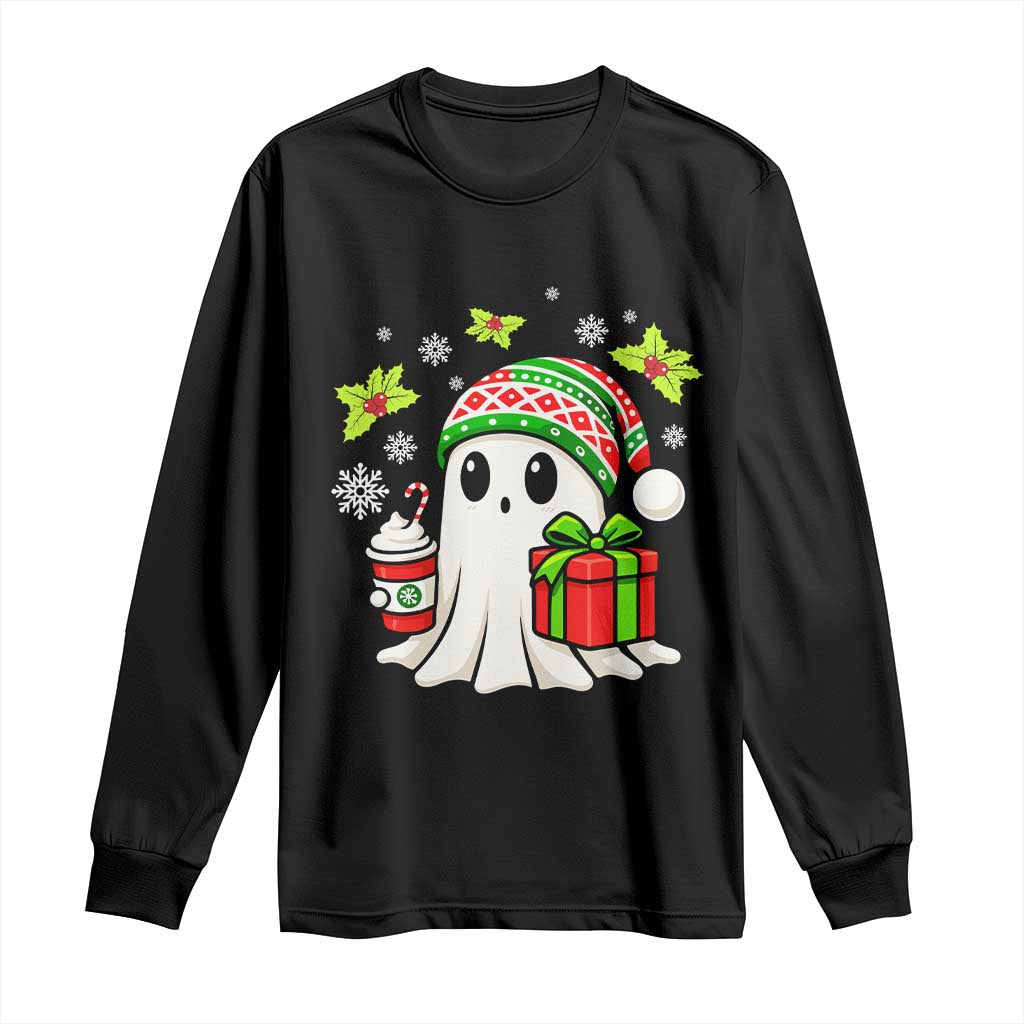 Ghost Santa Christmas Long Sleeve Shirt Holiday Xmas Halloween - Wonder Print Shop