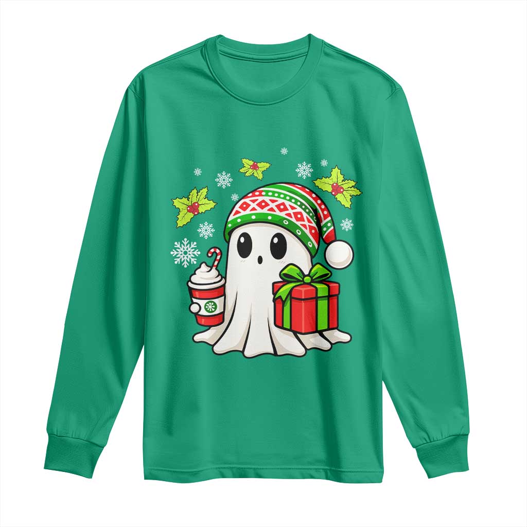 Ghost Santa Christmas Long Sleeve Shirt Holiday Xmas Halloween - Wonder Print Shop