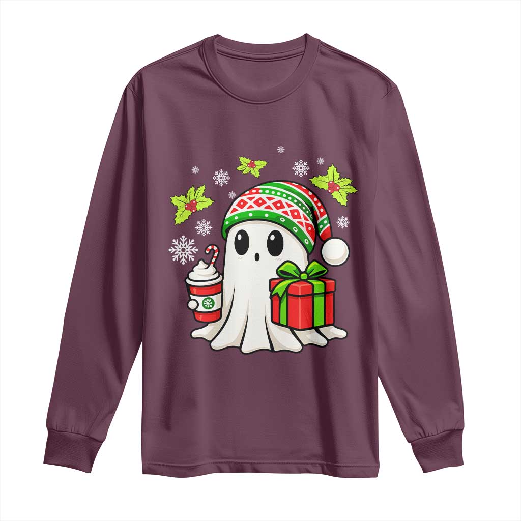 Ghost Santa Christmas Long Sleeve Shirt Holiday Xmas Halloween - Wonder Print Shop