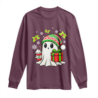 Ghost Santa Christmas Long Sleeve Shirt Holiday Xmas Halloween - Wonder Print Shop