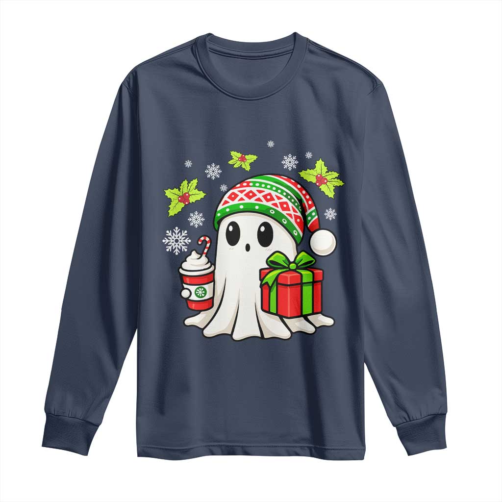 Ghost Santa Christmas Long Sleeve Shirt Holiday Xmas Halloween - Wonder Print Shop