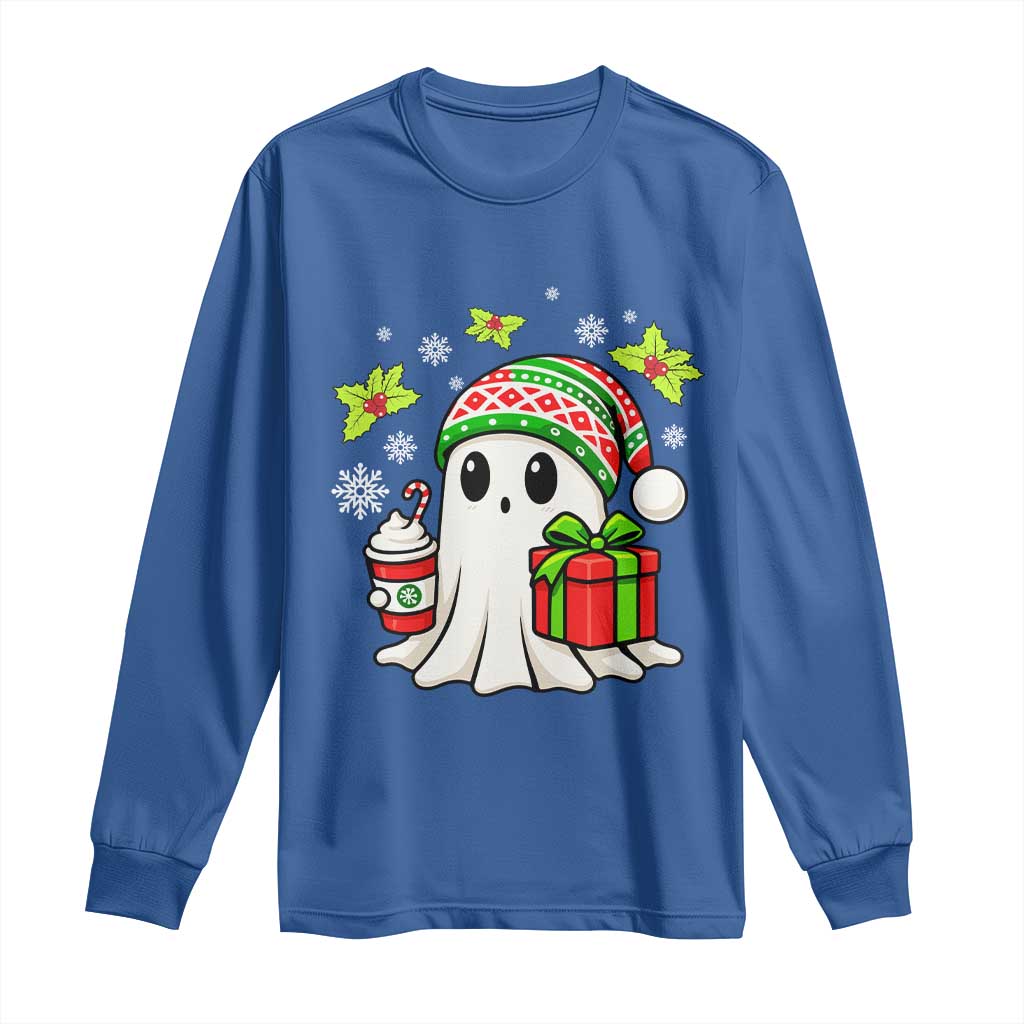 Ghost Santa Christmas Long Sleeve Shirt Holiday Xmas Halloween - Wonder Print Shop