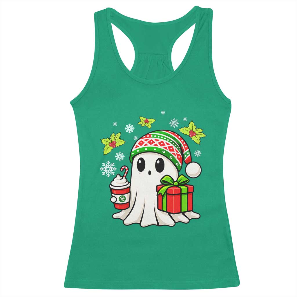 Ghost Santa Christmas Racerback Tank Top Holiday Xmas Halloween - Wonder Print Shop