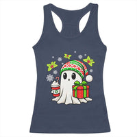 Ghost Santa Christmas Racerback Tank Top Holiday Xmas Halloween - Wonder Print Shop