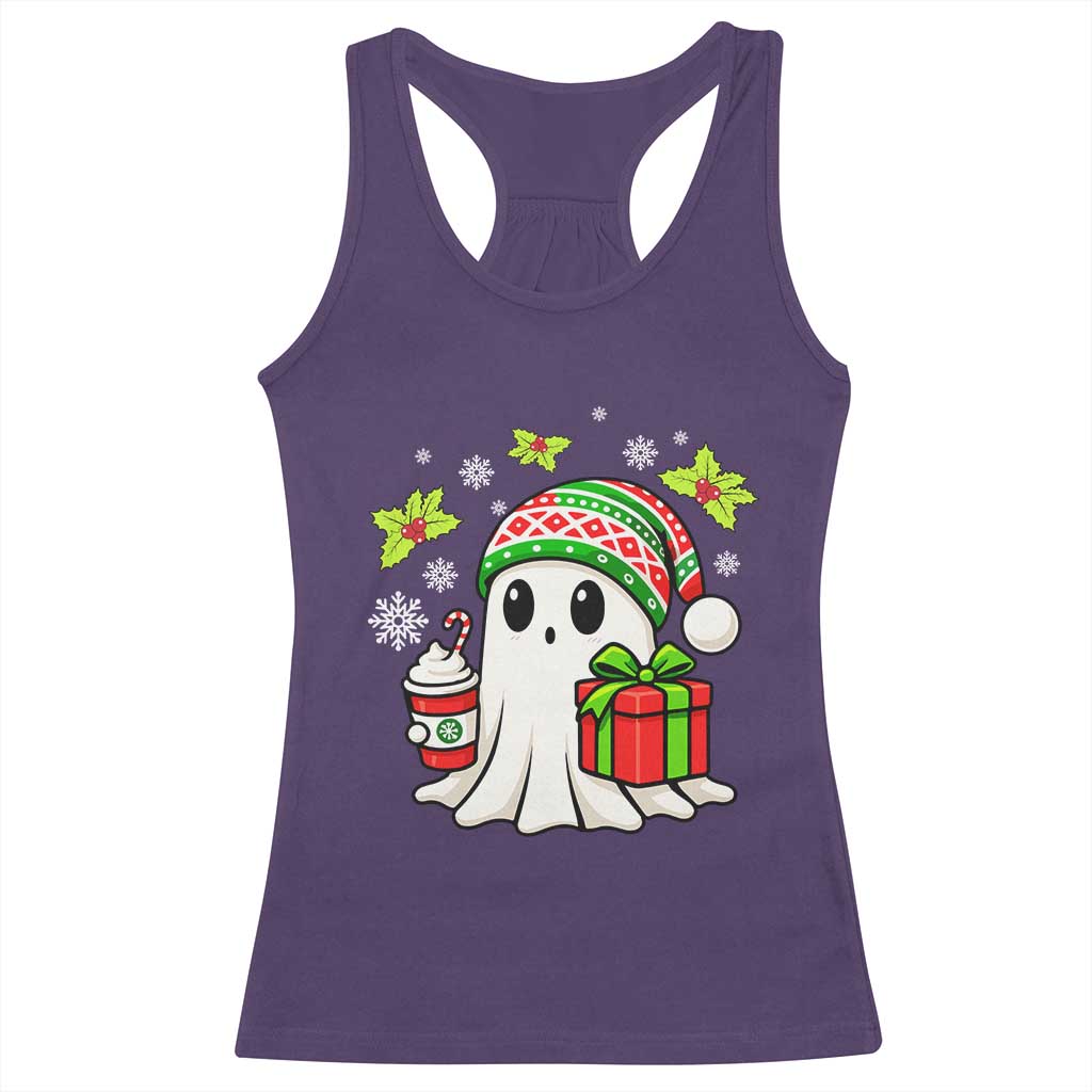 Ghost Santa Christmas Racerback Tank Top Holiday Xmas Halloween - Wonder Print Shop