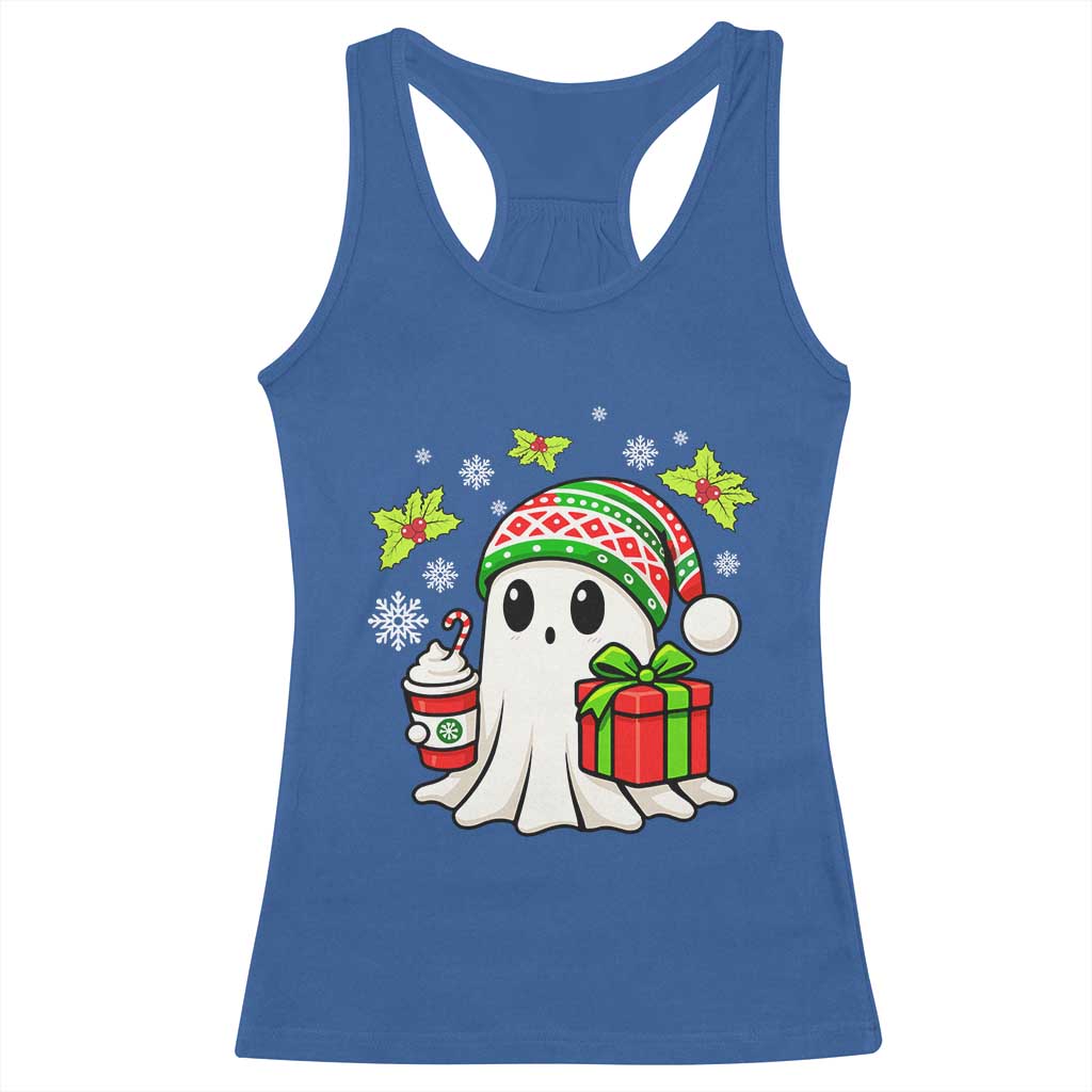 Ghost Santa Christmas Racerback Tank Top Holiday Xmas Halloween - Wonder Print Shop