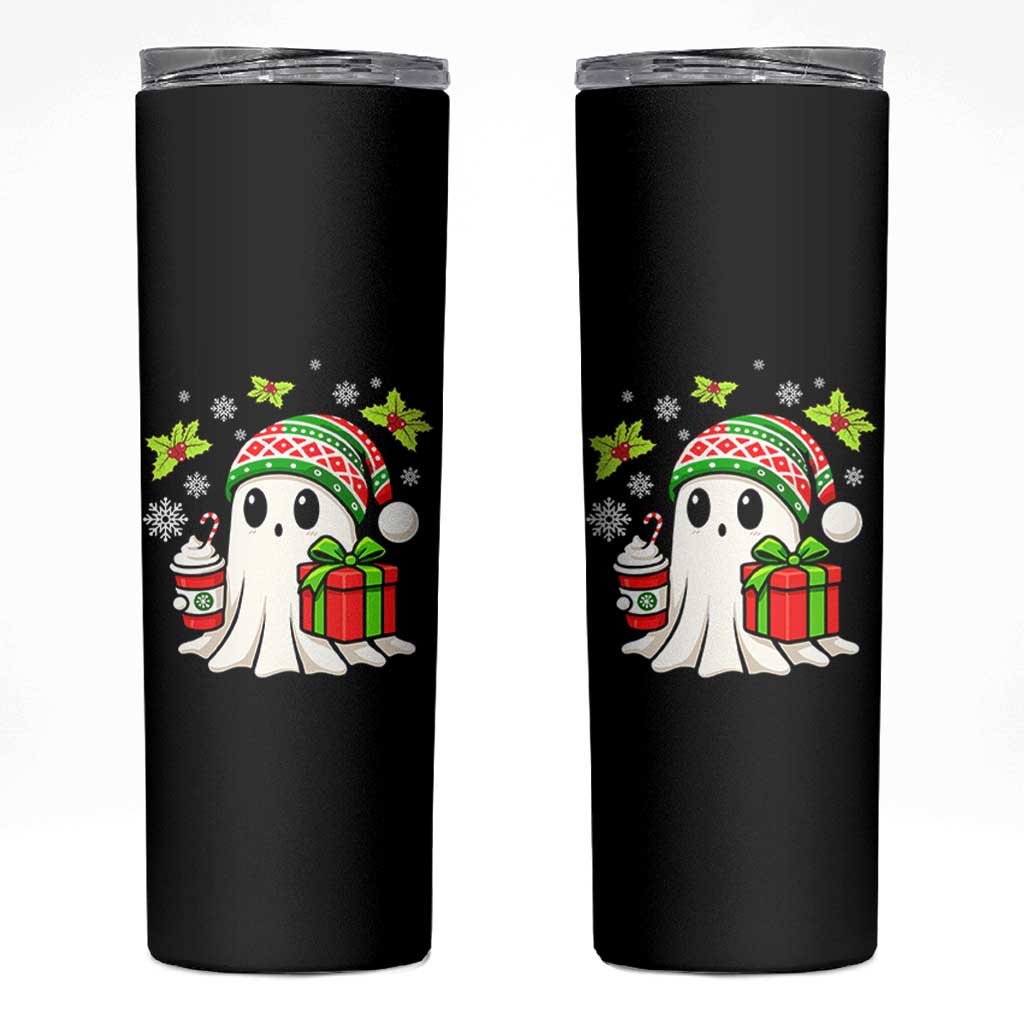 Ghost Santa Christmas Skinny Tumbler Holiday Xmas Halloween - Wonder Print Shop