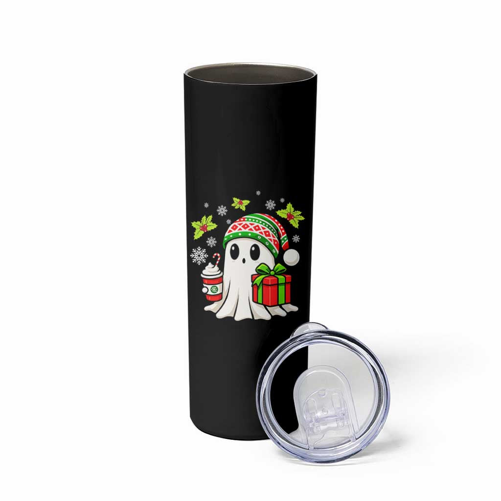 Ghost Santa Christmas Skinny Tumbler Holiday Xmas Halloween - Wonder Print Shop