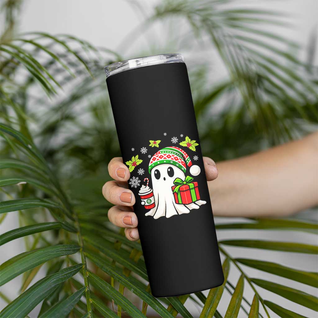 Ghost Santa Christmas Skinny Tumbler Holiday Xmas Halloween - Wonder Print Shop