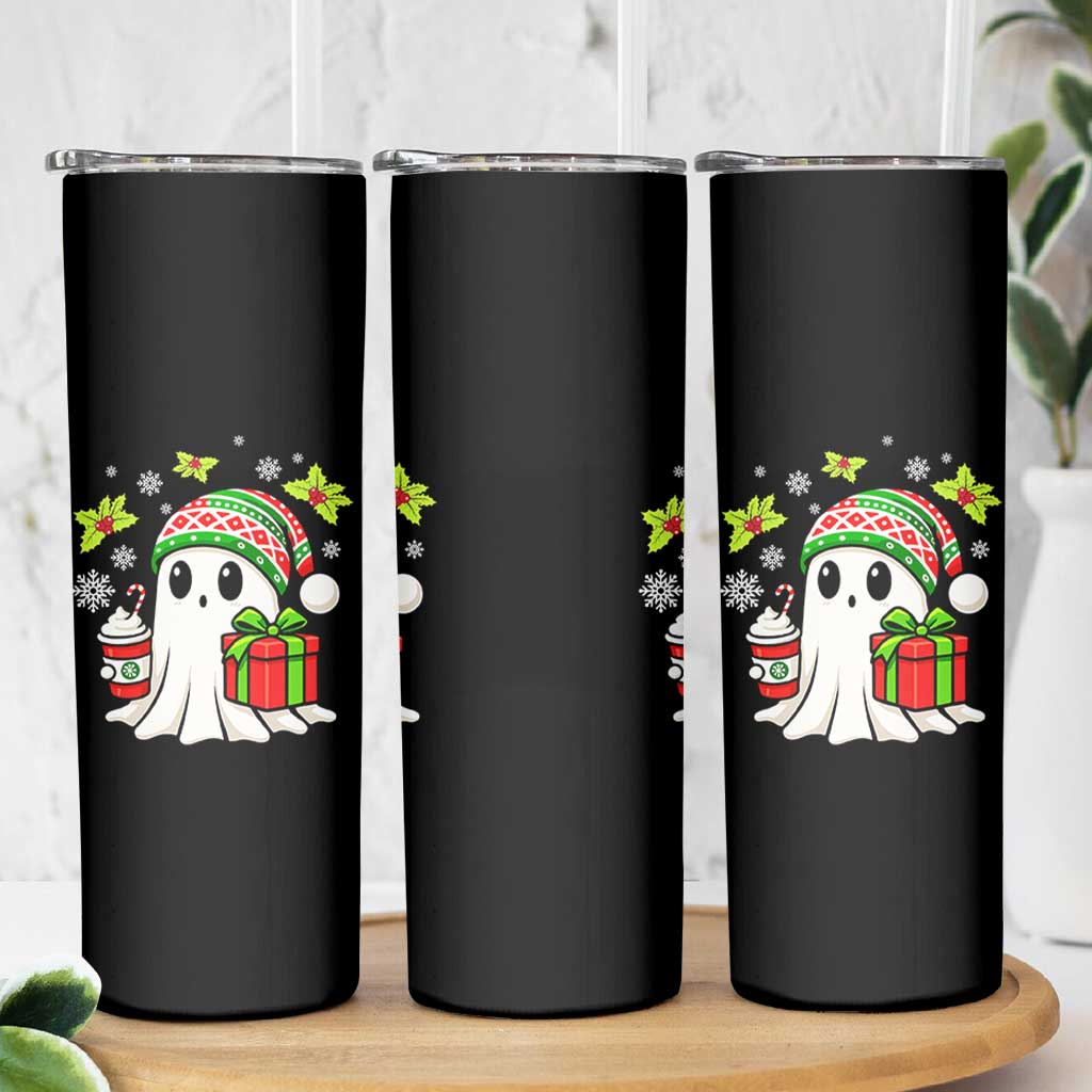 Ghost Santa Christmas Skinny Tumbler Holiday Xmas Halloween - Wonder Print Shop