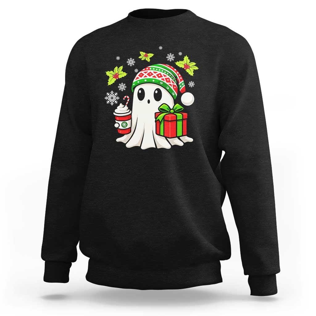 Ghost Santa Christmas Sweatshirt Holiday Xmas Halloween - Wonder Print Shop