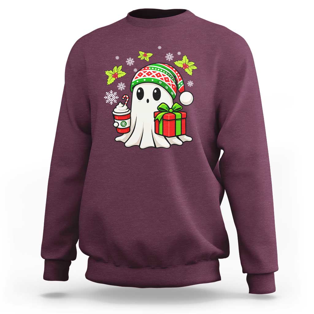 Ghost Santa Christmas Sweatshirt Holiday Xmas Halloween - Wonder Print Shop