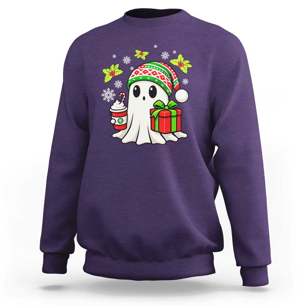 Ghost Santa Christmas Sweatshirt Holiday Xmas Halloween - Wonder Print Shop