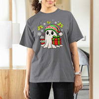 Ghost Santa Christmas T Shirt For Women Holiday Xmas Halloween - Wonder Print Shop