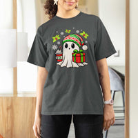 Ghost Santa Christmas T Shirt For Women Holiday Xmas Halloween - Wonder Print Shop
