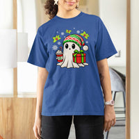 Ghost Santa Christmas T Shirt For Women Holiday Xmas Halloween - Wonder Print Shop