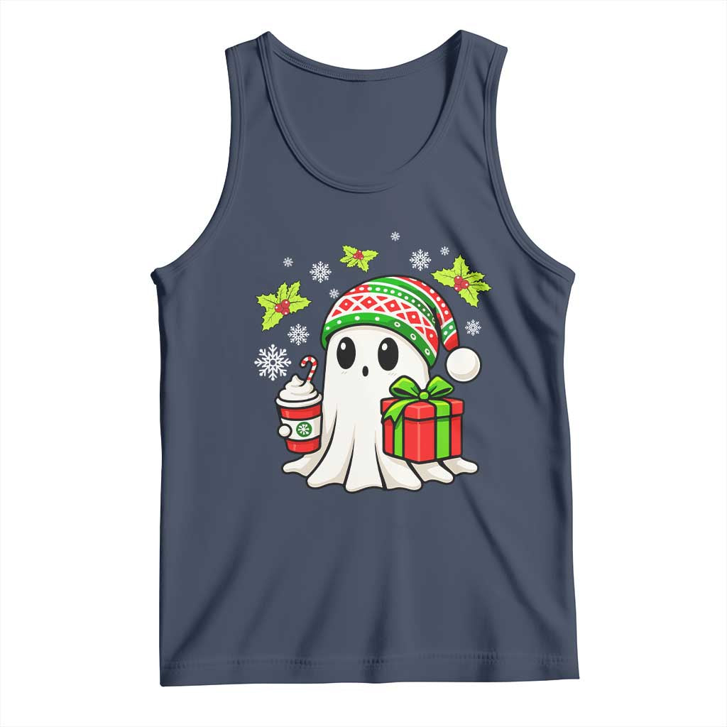 Ghost Santa Christmas Tank Top Holiday Xmas Halloween - Wonder Print Shop