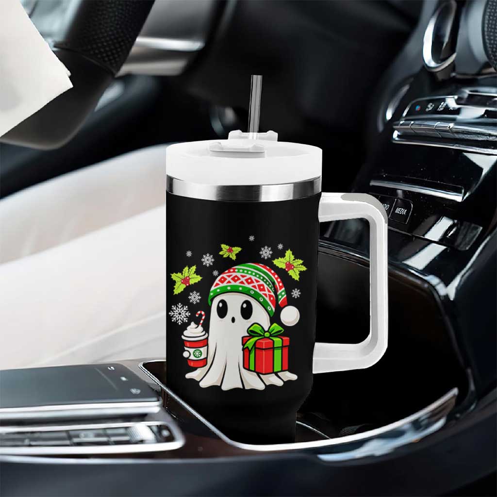 Ghost Santa Christmas Tumbler With Handle Holiday Xmas Halloween - Wonder Print Shop