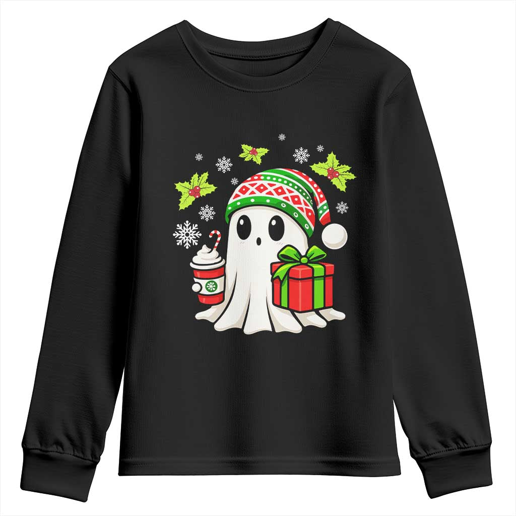 Ghost Santa Christmas Youth Sweatshirt Holiday Xmas Halloween - Wonder Print Shop