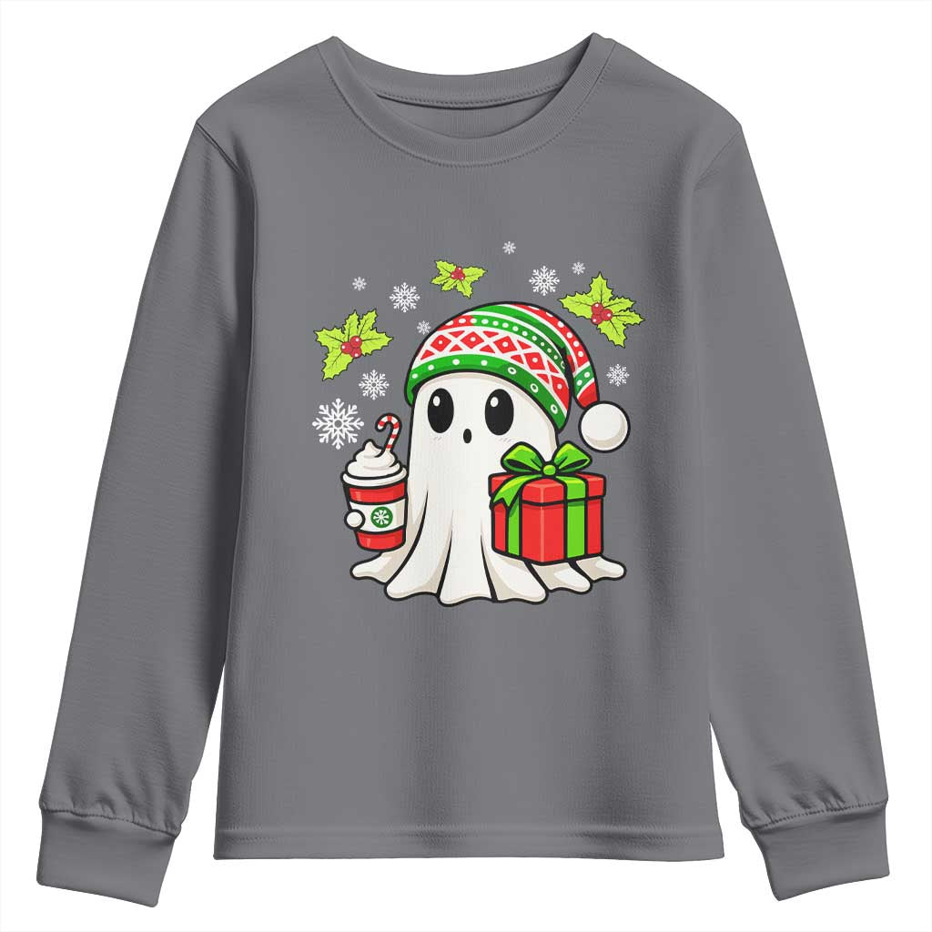 Ghost Santa Christmas Youth Sweatshirt Holiday Xmas Halloween - Wonder Print Shop