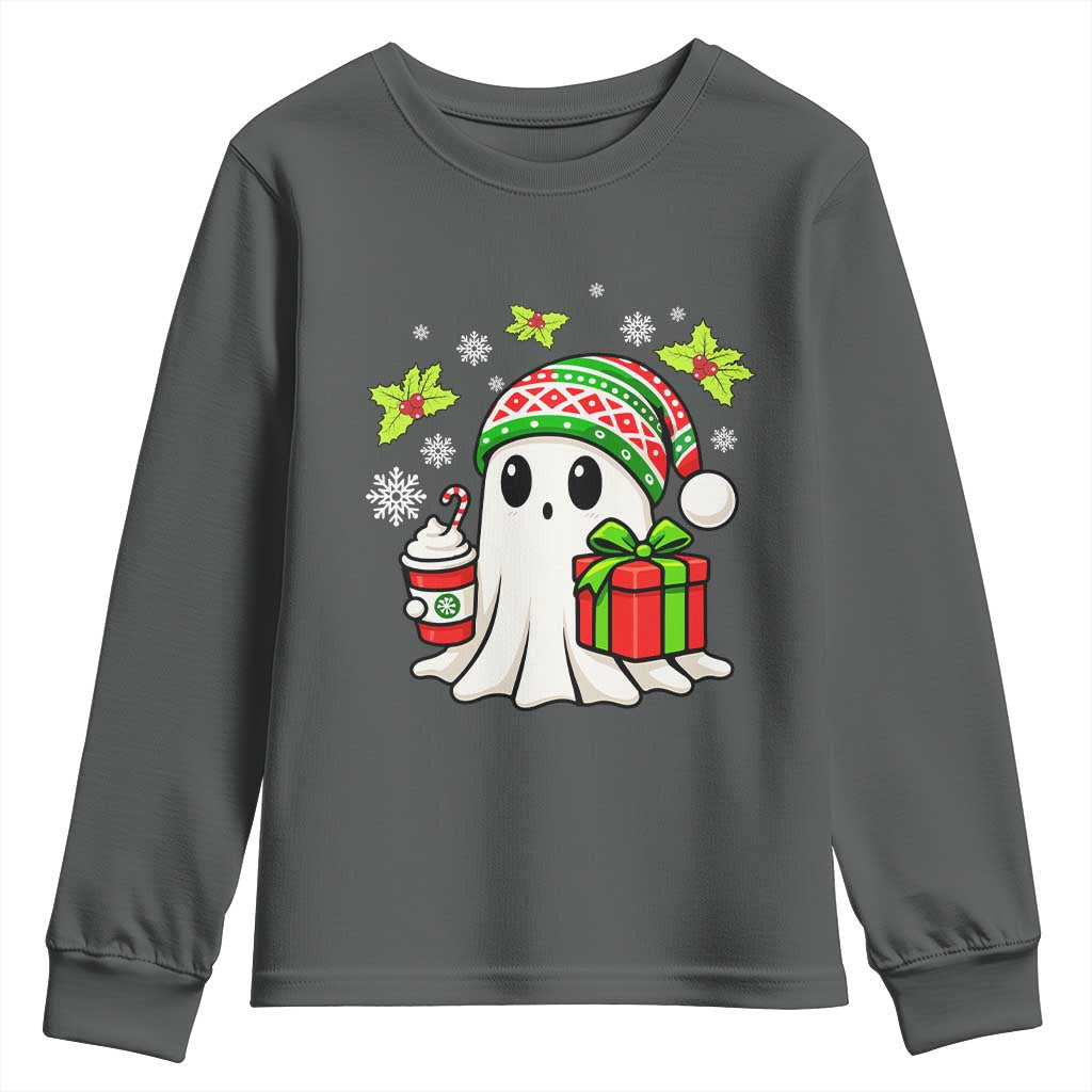 Ghost Santa Christmas Youth Sweatshirt Holiday Xmas Halloween - Wonder Print Shop
