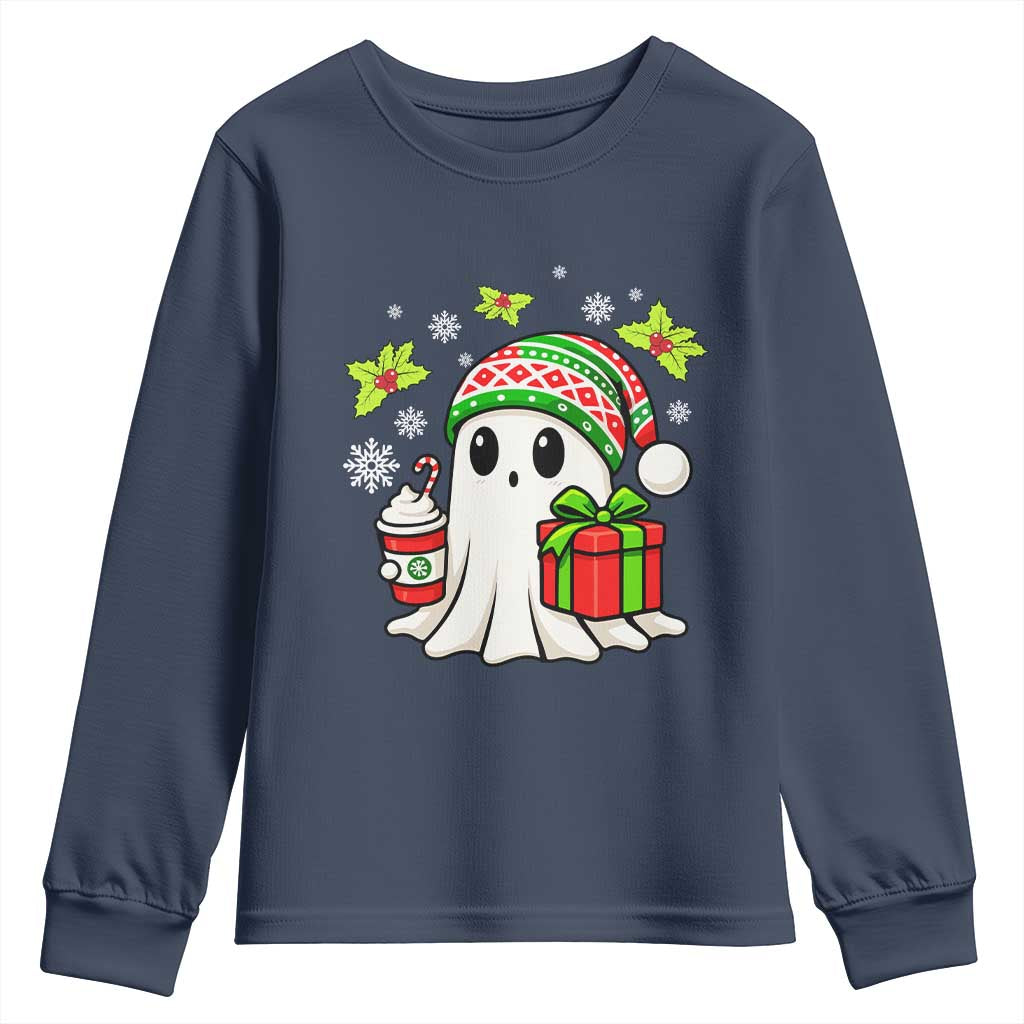 Ghost Santa Christmas Youth Sweatshirt Holiday Xmas Halloween - Wonder Print Shop
