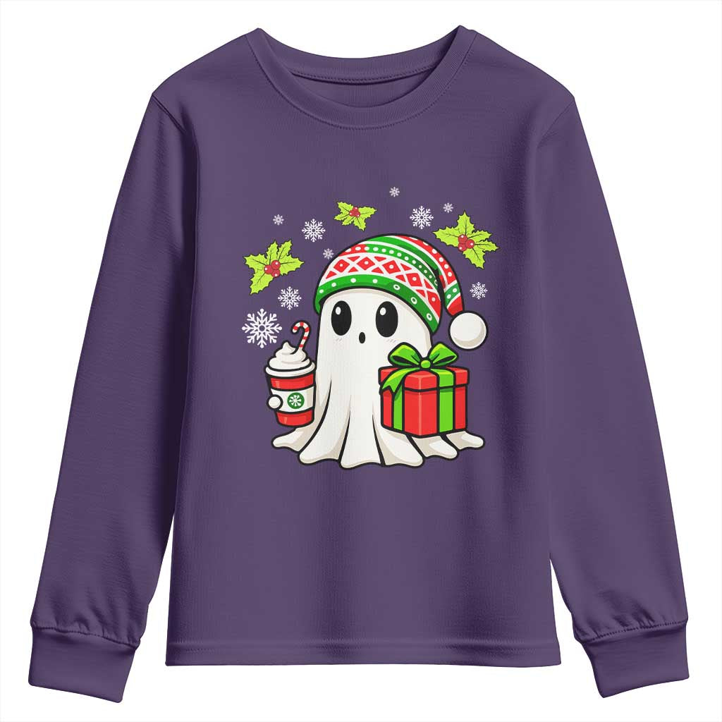 Ghost Santa Christmas Youth Sweatshirt Holiday Xmas Halloween - Wonder Print Shop