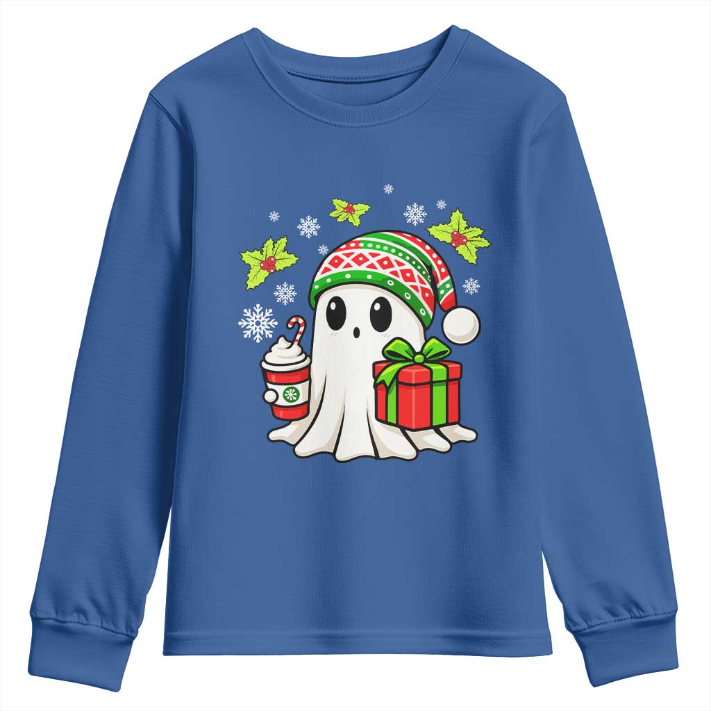 Ghost Santa Christmas Youth Sweatshirt Holiday Xmas Halloween - Wonder Print Shop