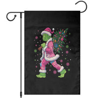 Bigfoot Christmas Tree Garden Flag Pink Xmas Funny Green Sasquatch - Wonder Print Shop