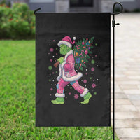 Bigfoot Christmas Tree Garden Flag Pink Xmas Funny Green Sasquatch - Wonder Print Shop