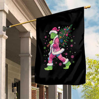 Bigfoot Christmas Tree Garden Flag Pink Xmas Funny Green Sasquatch - Wonder Print Shop