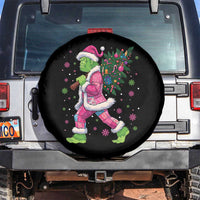Bigfoot Christmas Tree Spare Tire Cover Pink Xmas Funny Green Sasquatch - Wonder Print Shop