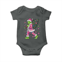 Bigfoot Christmas Tree Baby Onesie Pink Xmas Funny Green Sasquatch - Wonder Print Shop