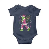 Bigfoot Christmas Tree Baby Onesie Pink Xmas Funny Green Sasquatch - Wonder Print Shop
