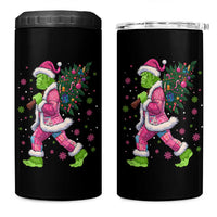 Bigfoot Christmas Tree 4 in 1 Can Cooler Tumbler Pink Xmas Funny Green Sasquatch - Wonder Print Shop