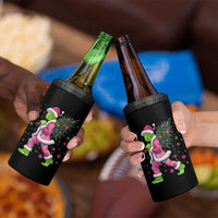 Bigfoot Christmas Tree 4 in 1 Can Cooler Tumbler Pink Xmas Funny Green Sasquatch - Wonder Print Shop