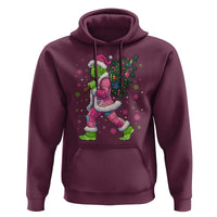 Bigfoot Christmas Tree Hoodie Pink Xmas Funny Green Sasquatch - Wonder Print Shop