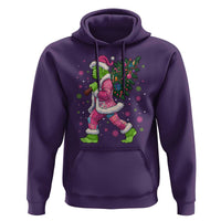 Bigfoot Christmas Tree Hoodie Pink Xmas Funny Green Sasquatch - Wonder Print Shop