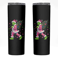 Bigfoot Christmas Tree Skinny Tumbler Pink Xmas Funny Green Sasquatch - Wonder Print Shop