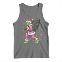 Bigfoot Christmas Tree Tank Top Pink Xmas Funny Green Sasquatch - Wonder Print Shop
