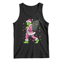 Bigfoot Christmas Tree Tank Top Pink Xmas Funny Green Sasquatch - Wonder Print Shop